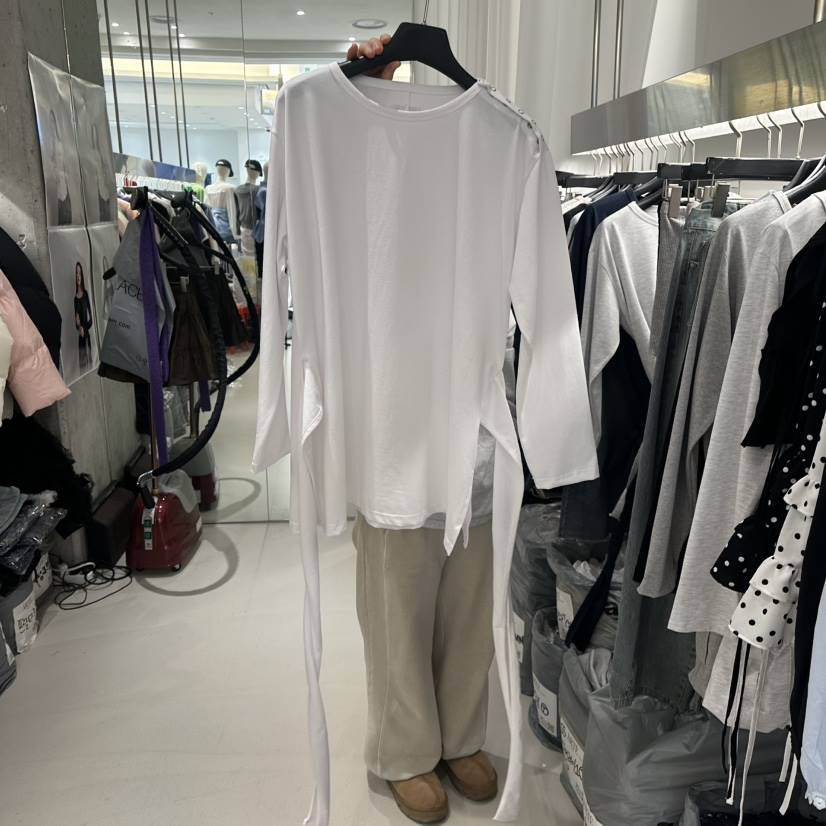 ARTE STUDIO/ATTENTION EDITORIAL韓國代購女裝新品休閑長袖T恤長款ARTE STUDIO/ATTENTION EDITORIAL長袖T恤