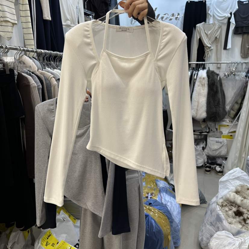 BILLION-L韓國直郵女士新款26春夏休閑真品長袖T恤假兩件BILLION-L長袖T恤
