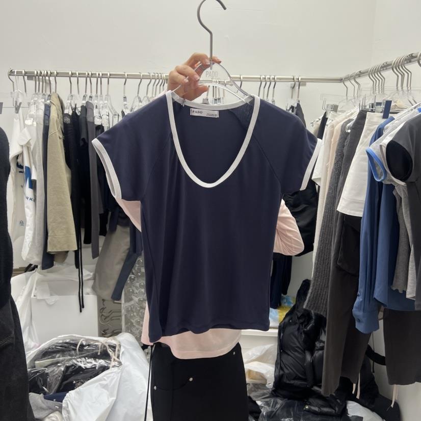 PADO東大門實拍女士新品時尚26春夏推薦人氣職業T恤天鵝絨PADOT恤