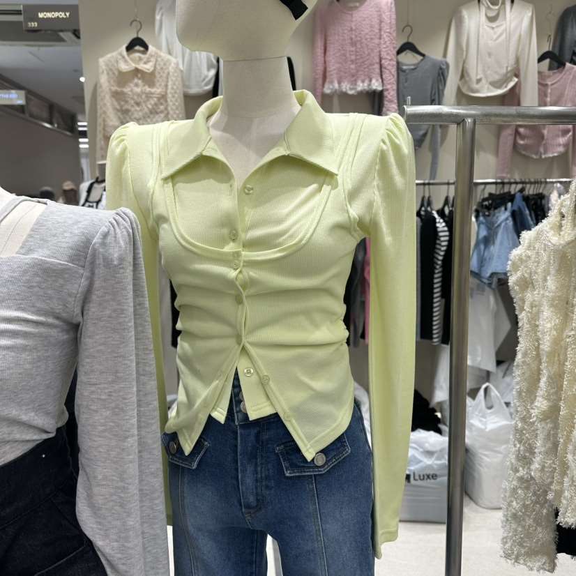 MONOPOLY東大門代購女裝新品休閑職業熱賣真品長袖T恤雙層MONO_POLY長袖T恤