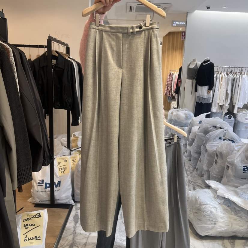 LA MAGIE FEMME東大門代購女裝新品熱賣休閑褲粗花呢條紋Lamagie Femme休閑褲