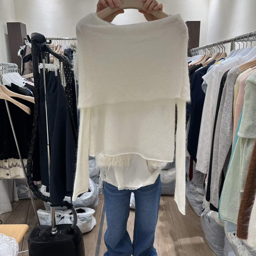 HANSUNGHYUN東大門直郵女士新品時尚休閑真品職業針織衫露肩HANSUNGHYUN針織衫