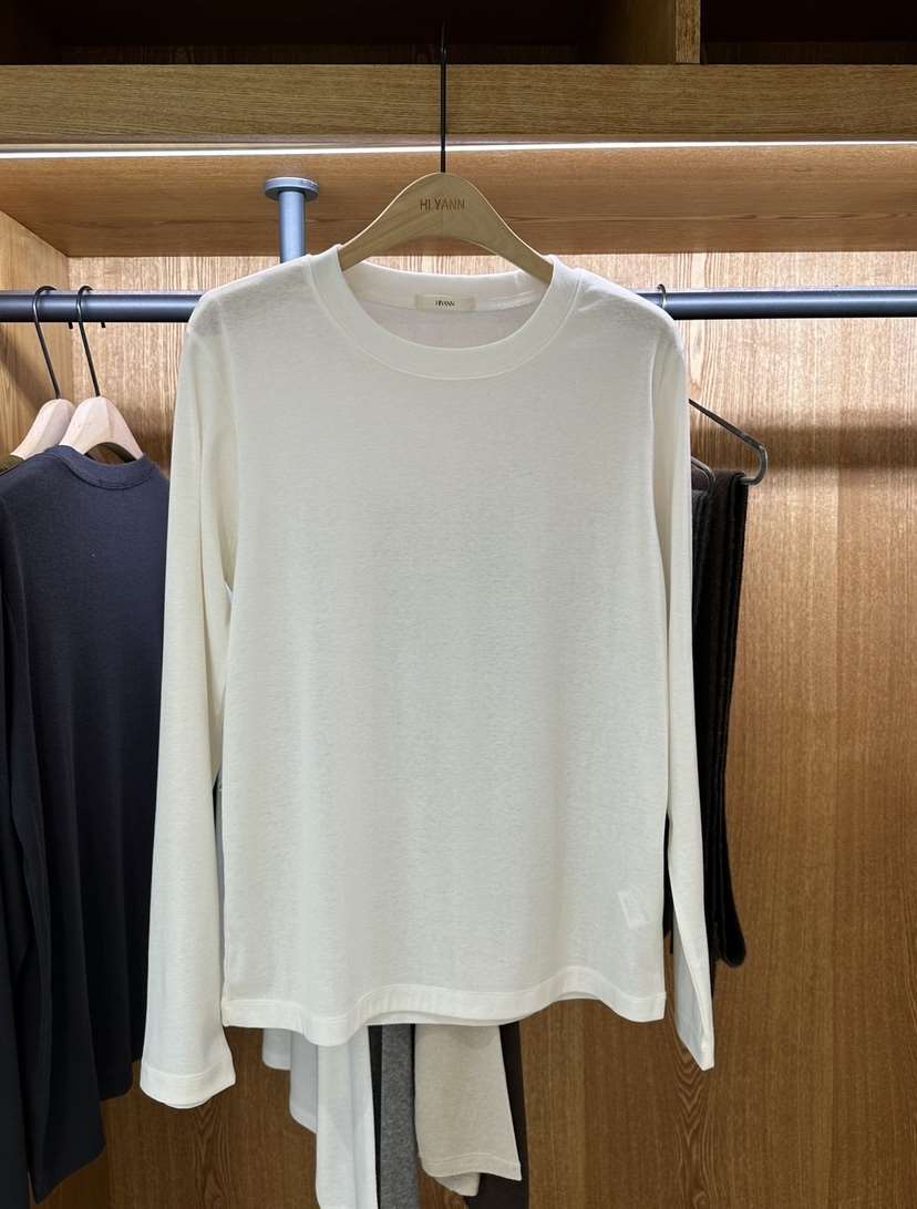 HI YANN韓國代購女士新品人氣推薦熱賣休閑時尚長袖T恤天絲HI YANN長袖T恤