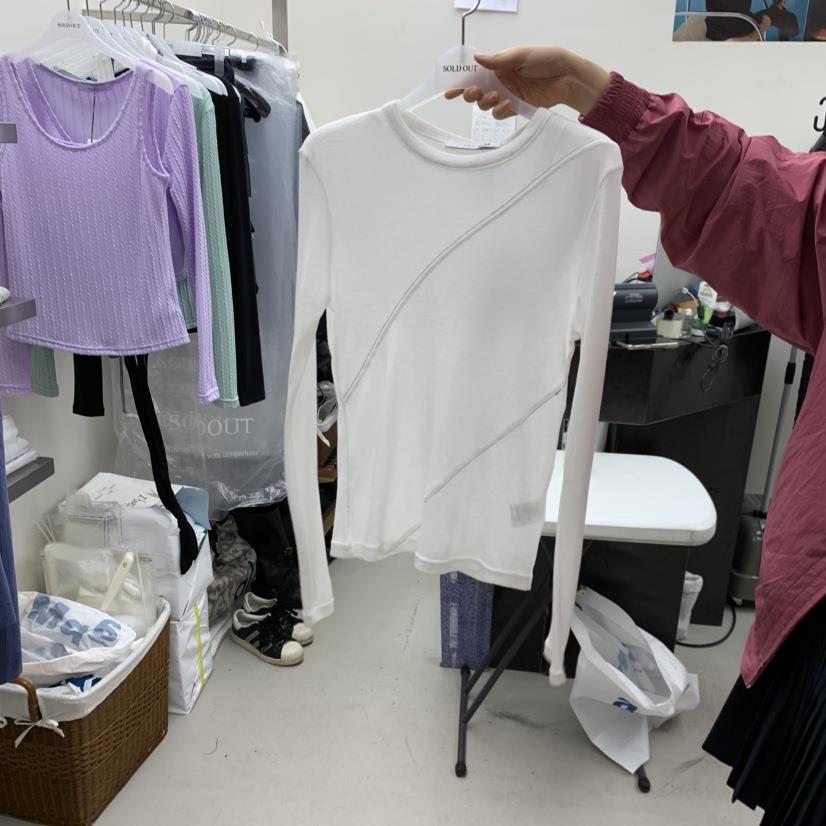 SOLD OUT東大門實拍女裝新款時尚休閑人氣推薦長袖T恤毛絨SOLD OUT長袖T恤