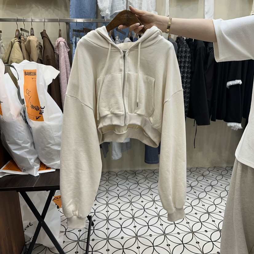 BAMBOLINA韓國代購女裝新款熱賣26春夏真品職業推薦衛衣拉鏈BAMBOLINA衛衣