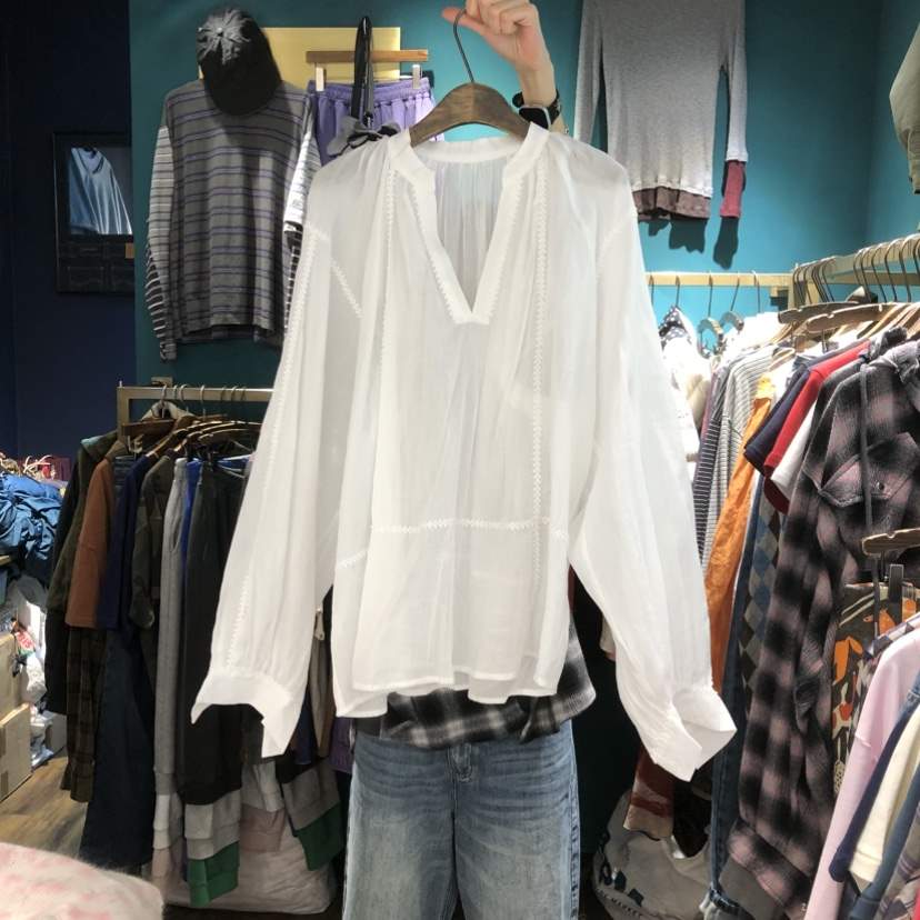 MERCI LINDA韓國代購女裝新品休閑26春夏職業襯衫蕾絲衫MERCI LINDA襯衫/蕾絲衫