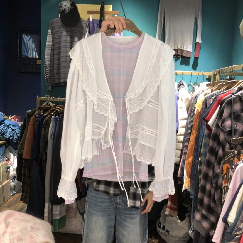 MERCI LINDA東大門直郵女士新品時尚襯衫蕾絲衫不含內搭MERCI LINDA襯衫/蕾絲衫