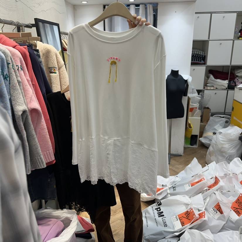 DE LINE韓國代購女士新款熱賣職業真品人氣休閑時尚長袖T恤DE LINE長袖T恤