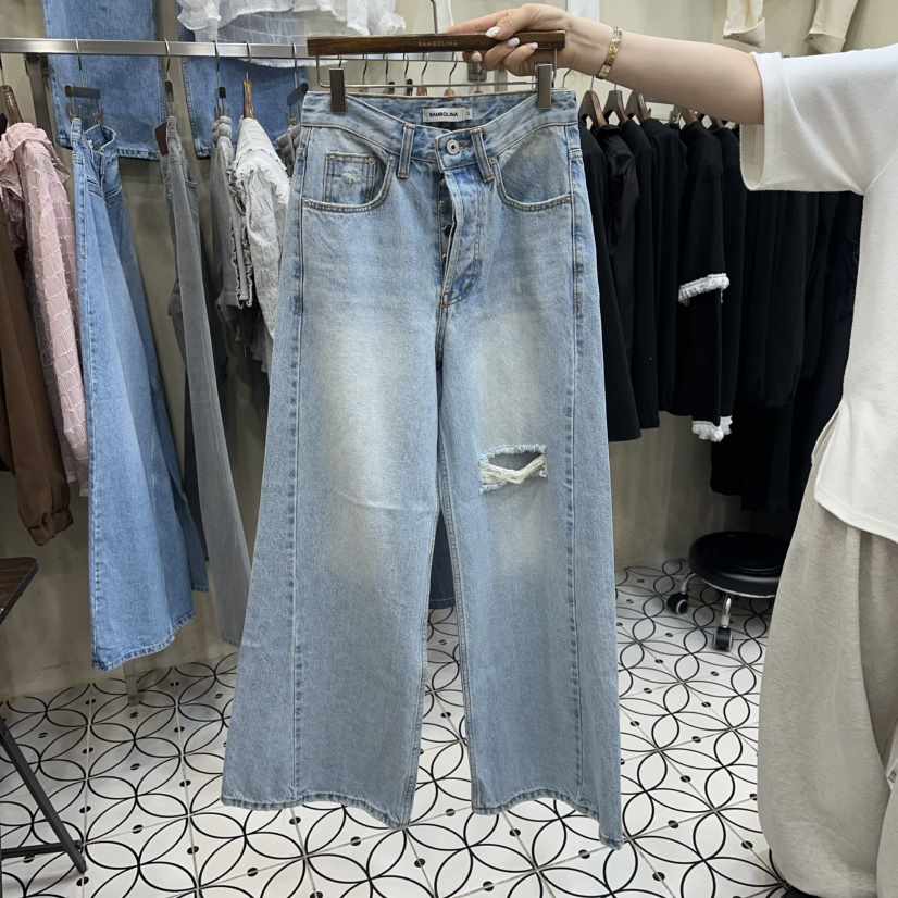 BAMBOLINA韓國代購女士新品26春夏人氣職業真品休閑牛仔褲BAMBOLINA牛仔褲