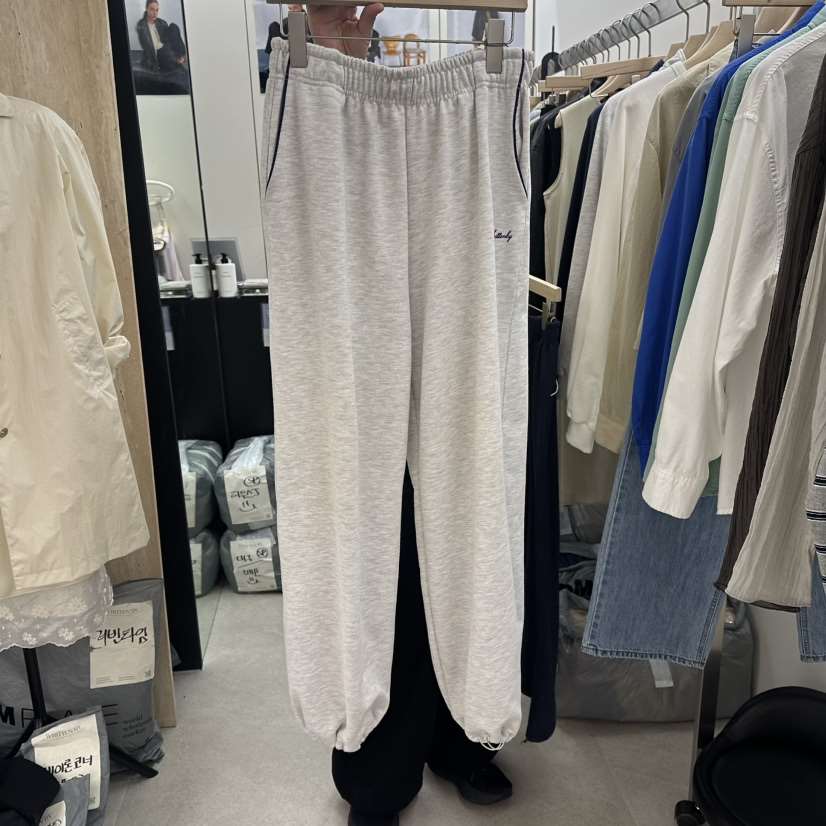 WRITTEN BY韓國代購女士新品時尚人氣熱賣休閑褲條紋繡花WRITTEN BY休閑褲