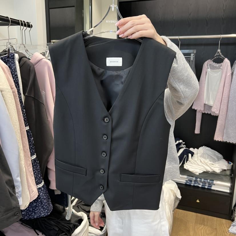 RIVEROOM東大門代購女裝新品熱賣職業時尚26春夏休閑馬甲RIVEROOM馬甲