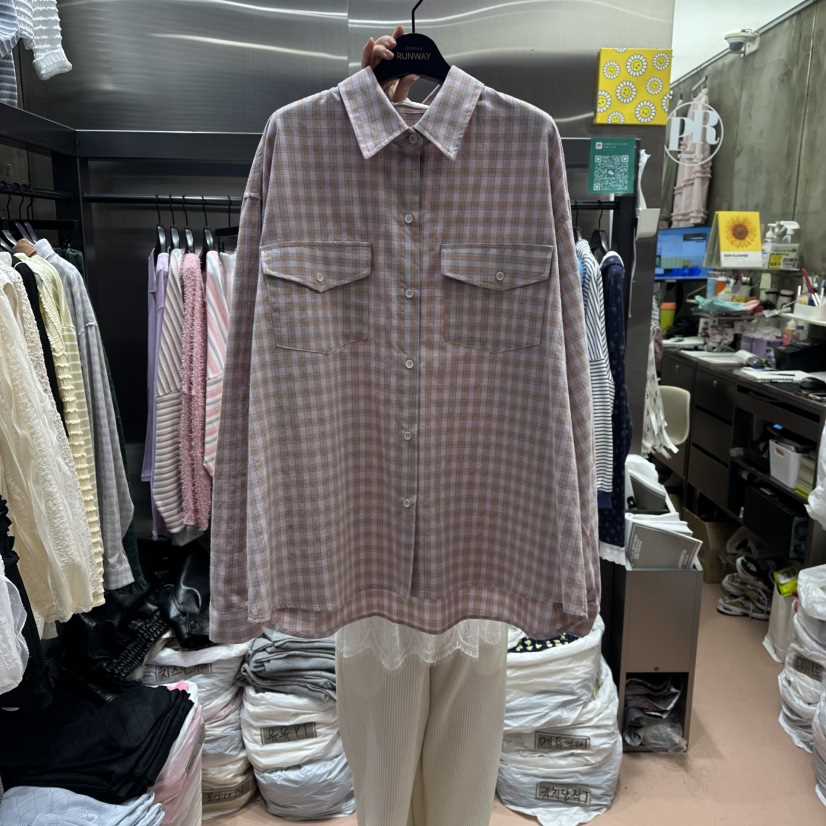 RUNWAY-런웨이韓國直郵女裝新品人氣職業襯衫蕾絲衫格子RUNWAY襯衫/蕾絲衫