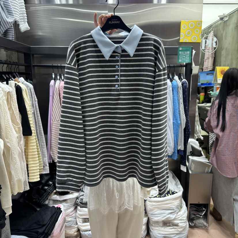 RUNWAY-런웨이東大門實拍女士新款時尚真品職業熱賣長袖T恤RUNWAY長袖T恤