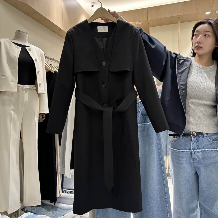 VINTAGE VIBE東大門代購女裝新款時尚熱賣長款風衣含腰帶VINTAGE VIBE長款風衣