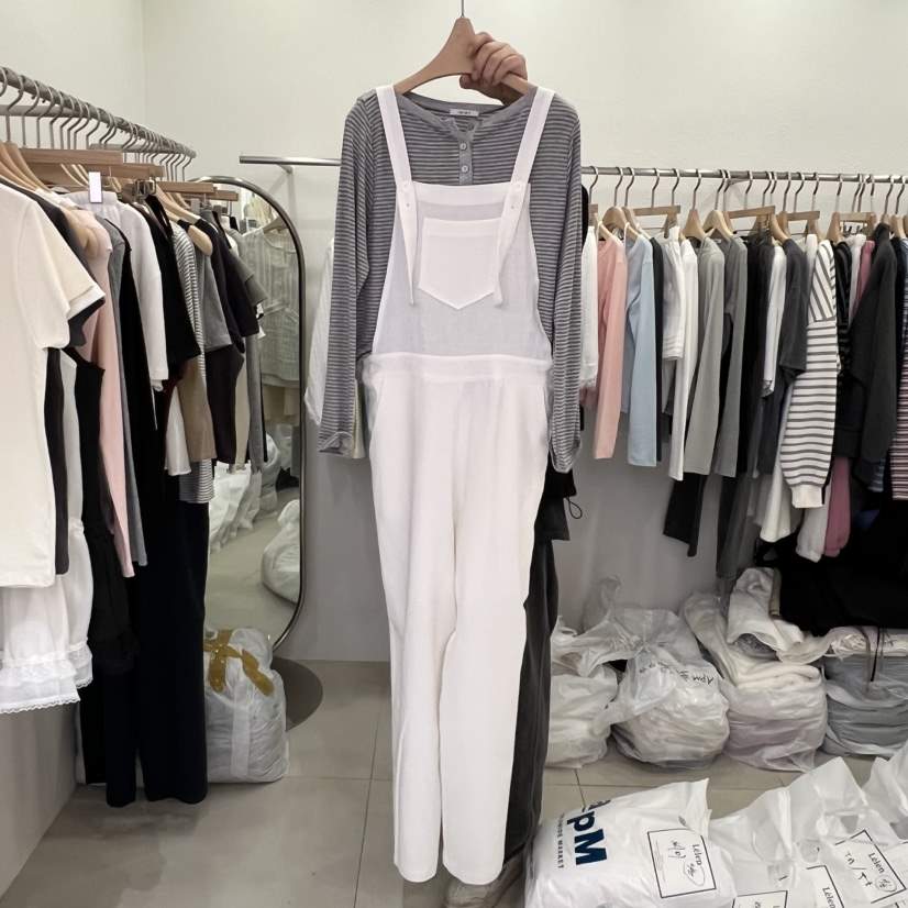 LELEN韓國直郵女士新品休閑時尚人氣熱賣職業背帶褲不含內搭LELEN背帶褲