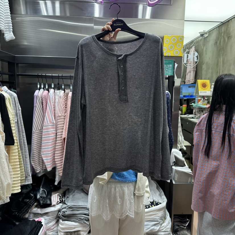 RUNWAY-런웨이東大門實拍女裝新款26春夏真品休閑長袖T恤RUNWAY長袖T恤