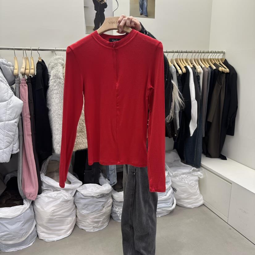 VIVEL東大門直郵女士新品熱賣休閑推薦26春夏長袖T恤拉鏈VIVEL長袖T恤