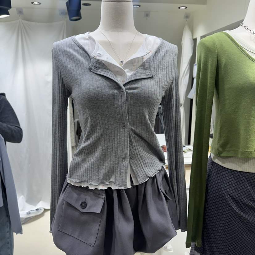 OWNS韓國代購女裝新款職業人氣休閑時尚真品長袖T恤假兩件OWNS HAUS長袖T恤