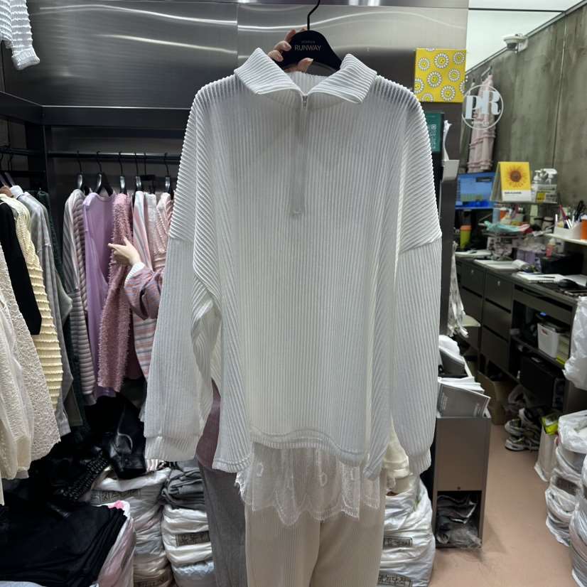 RUNWAY-런웨이東大門直郵女士新品人氣真品休閑長袖T恤拉鏈RUNWAY長袖T恤