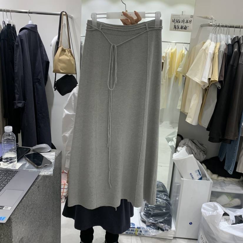 WOOD SAGE東大門直郵女裝新品26春夏職業時尚長裙含腰繩WOOD SAGE長裙