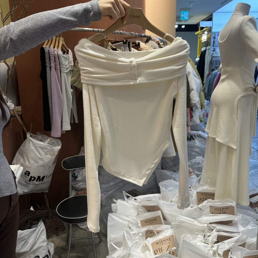 MIENNE東大門實拍女裝新款熱賣職業時尚26春夏休閑長袖T恤MIENNE長袖T恤