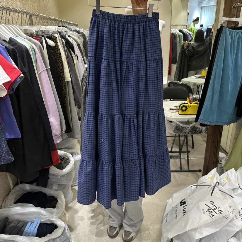 REFLAT東大門直郵女士新品熱賣推薦26春夏人氣職業長裙格子REFLAT長裙