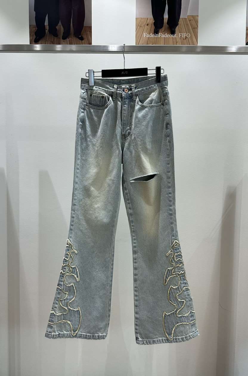 FIFO/UNANSWERED-MYSTERY東大門直郵女士新款熱賣牛仔褲FIFO/UNANSWERED-MYSTERY牛仔褲