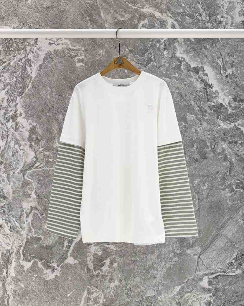 ROOKIE BUD韓國直郵女士新品熱賣職業真品時尚長袖T恤條紋ROOKIE BUD-L長袖T恤