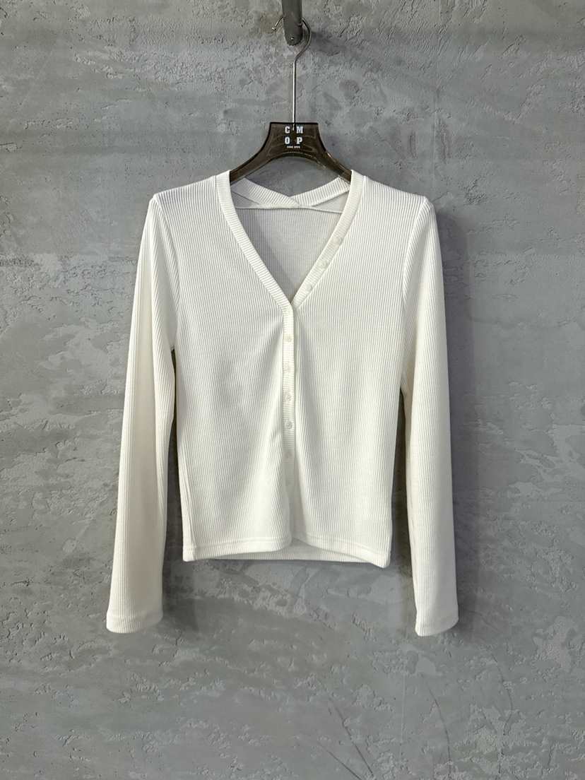 COME OPEN/HAPER東大門代購女裝新品人氣時尚長袖T恤紐扣COME OPEN/HAPER長袖T恤