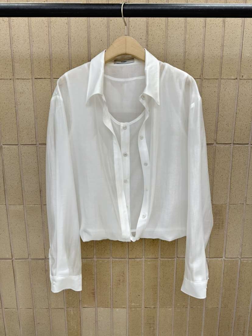 FOSET東大門直郵女士新品26春夏人氣真品襯衫蕾絲衫絲綢雙層FOSET襯衫/蕾絲衫