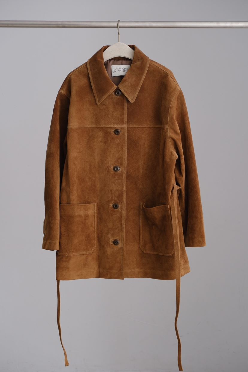 SORBET/FLAT WHITE東大門實拍女士新品真品熱賣皮衣含腰帶SORBET/FLAT WHITE皮衣