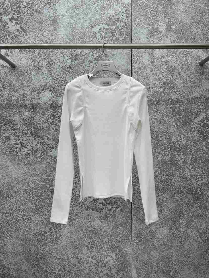 BADCALM東大門直郵女裝新款推薦職業熱賣人氣長袖T恤紐扣BADCALM長袖T恤