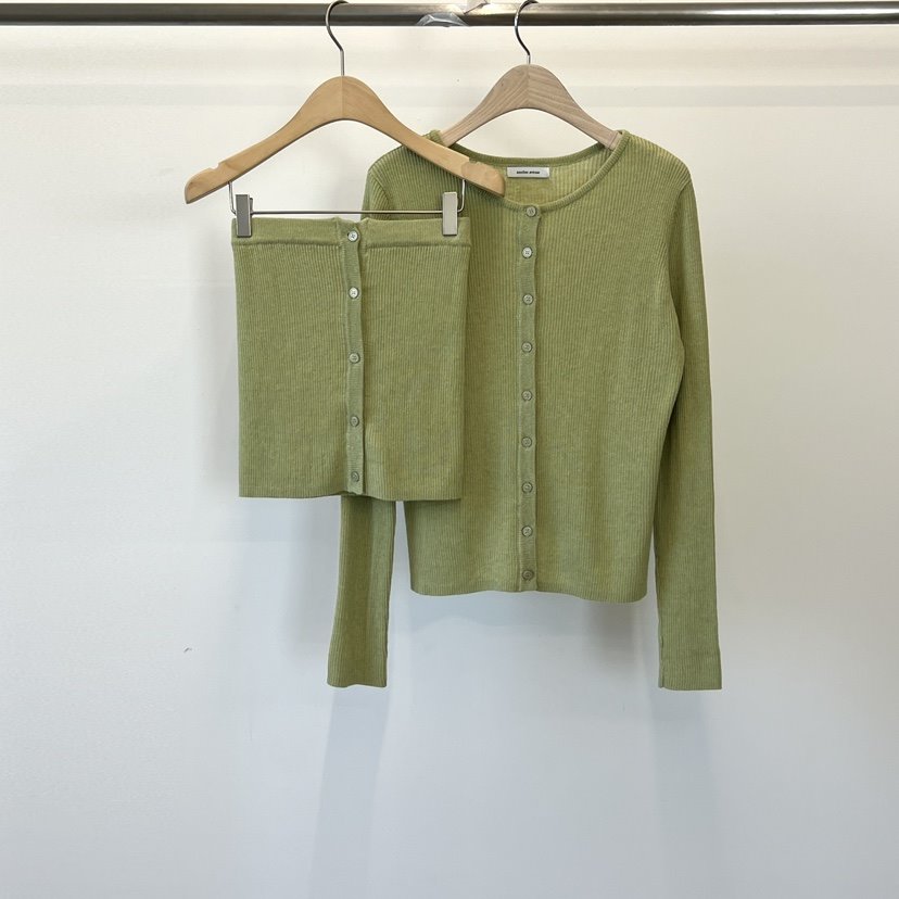 ANOTHER AVENUE韓國直郵女士新品推薦人氣真品套裝紐扣羅紋ANOTHER AVENUE套裝