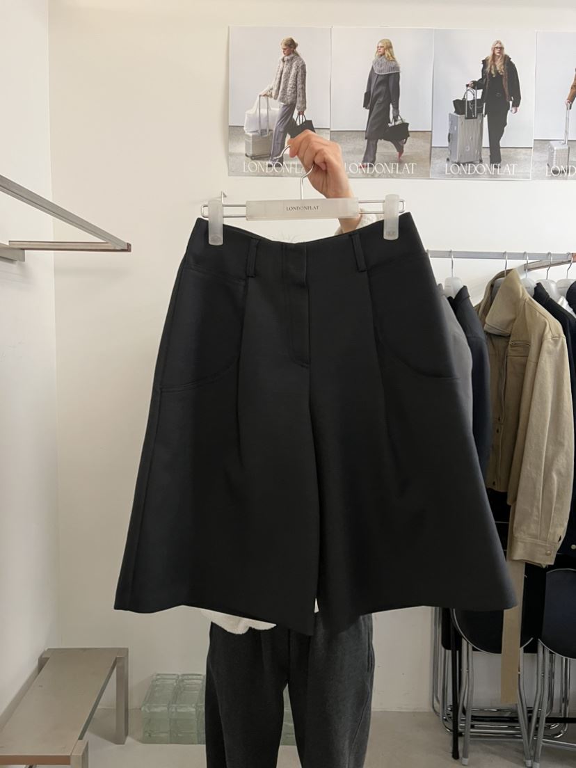LONDON FLAT東大門代購女士新款時尚休閑短褲意大利羊毛LONDON FLAT短褲