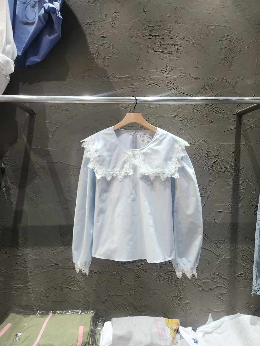 BLACK RIBBON-A東大門代購女裝新款熱賣襯衫蕾絲衫蕾絲BLACK RIBBON-A襯衫/蕾絲衫