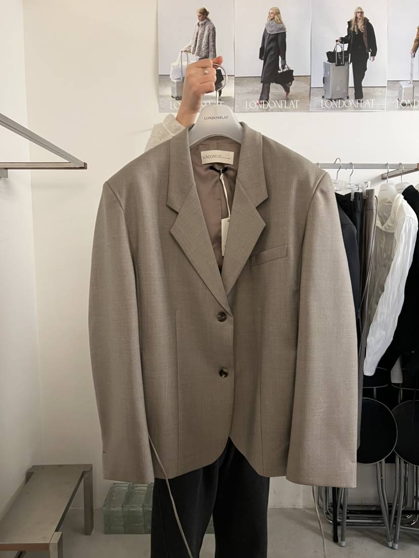 LONDON FLAT韓國直郵女裝新品休閑26春夏職業夾克含腰繩LONDON FLAT夾克