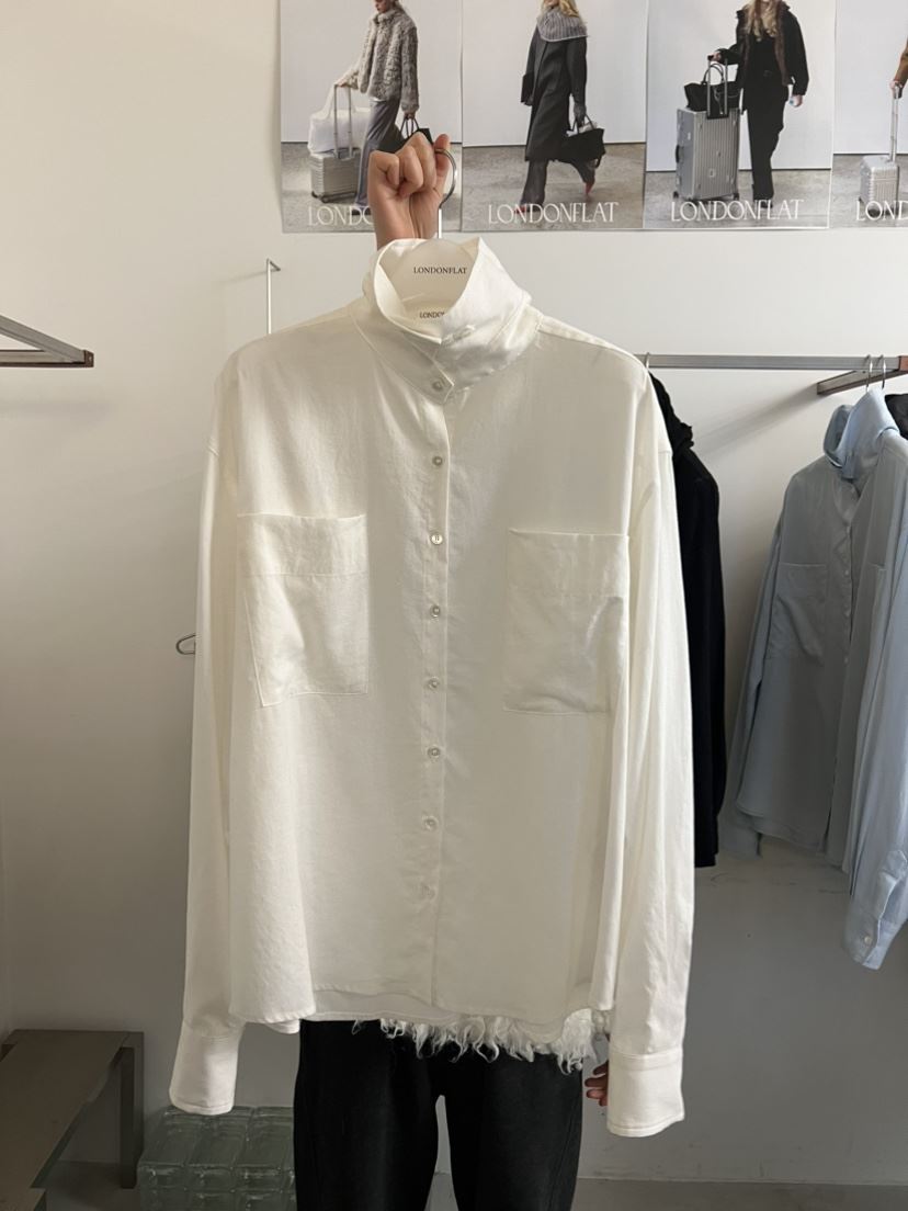 LONDON FLAT韓國直郵女裝新款職業推薦人氣襯衫蕾絲衫紐扣LONDON FLAT襯衫/蕾絲衫