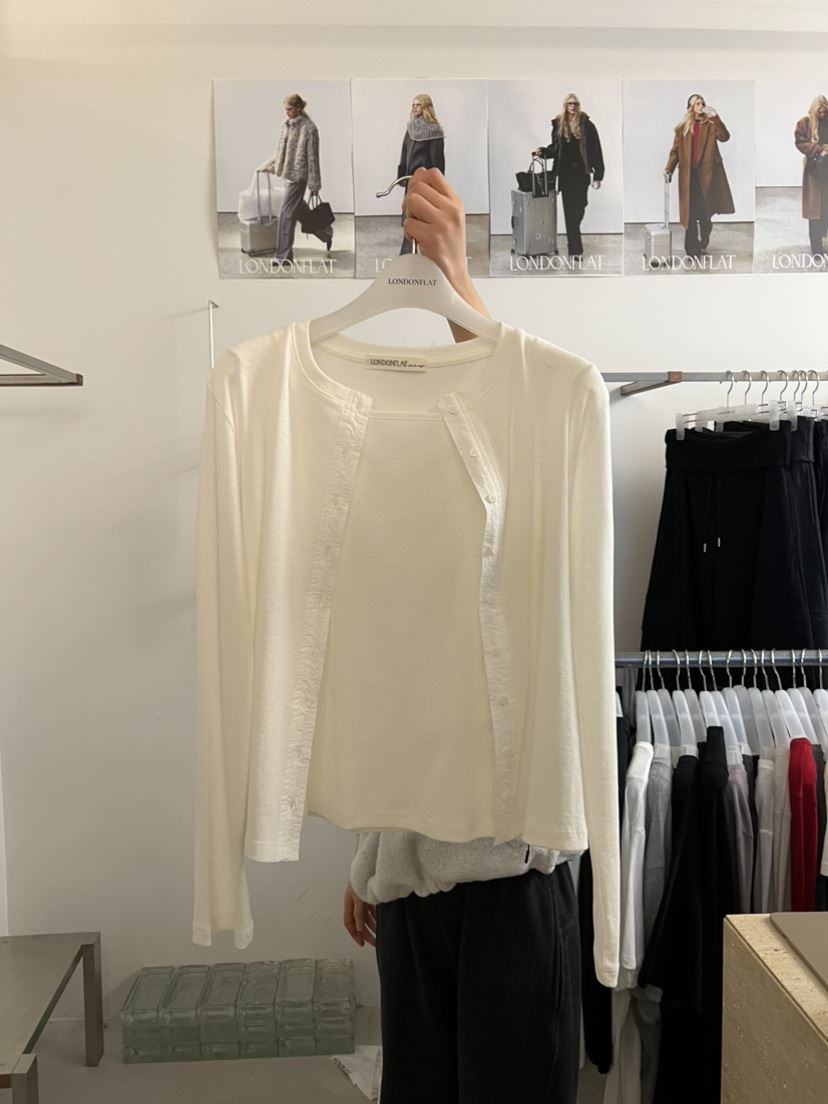 LONDON FLAT東大門直郵女士新品時尚職業真品套裝棉質開衫LONDON FLAT套裝