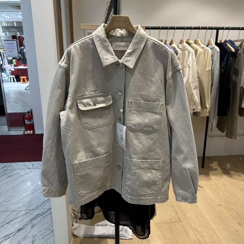 OVERTAKE韓國代購女裝新品26春夏休閑時尚夾克水洗牛仔布OVERTAKE夾克