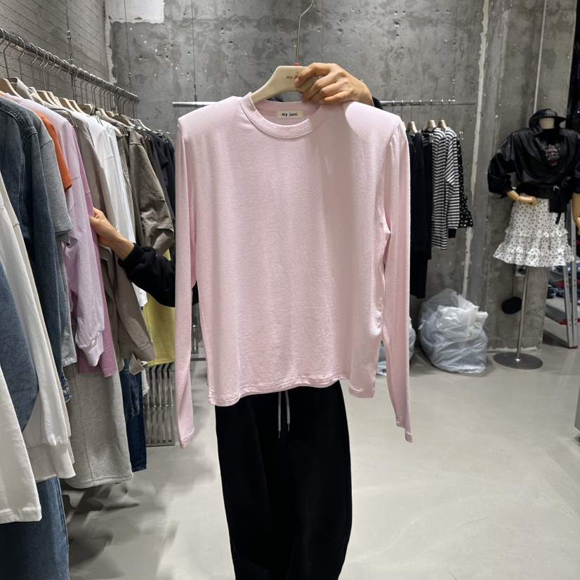 JUNI韓國直郵女裝新品熱賣推薦真品26春夏人氣職業長袖T恤my juni長袖T恤