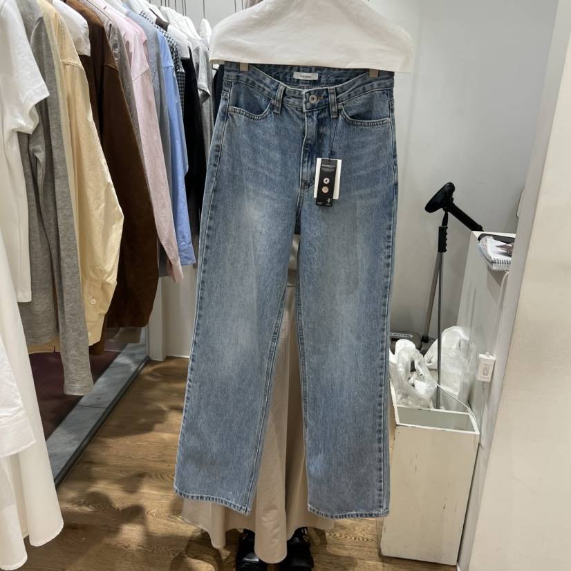 VERVEINE韓國代購女士新品26春夏人氣真品牛仔褲直筒牛仔VERVEINE牛仔褲