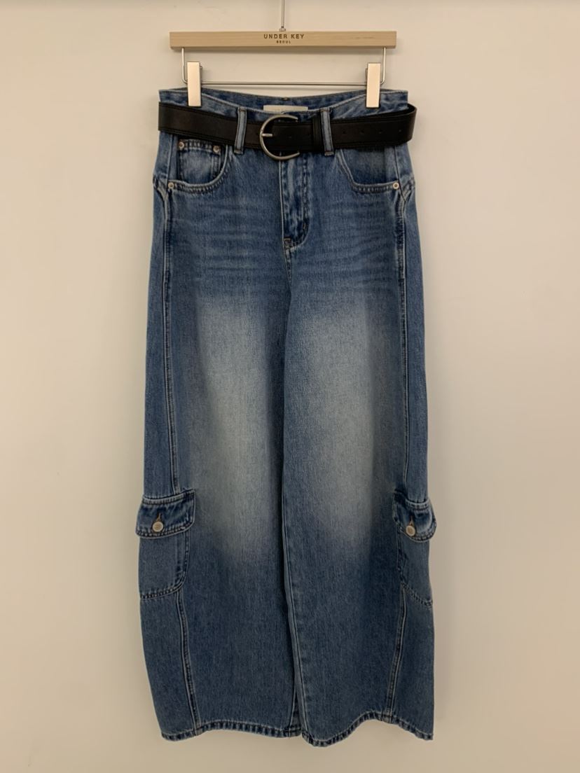 UNDER KEY韓國直郵女士新品推薦熱賣26春夏牛仔褲含腰帶UNDER KEY牛仔褲