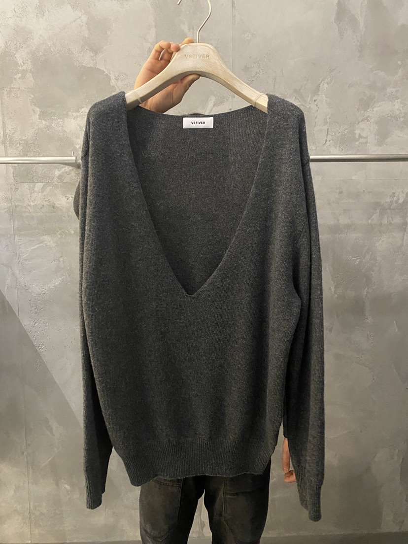 THE VETIVER-A東大門實拍女士新款真品休閑26春夏針織衫V領VETIVER針織衫