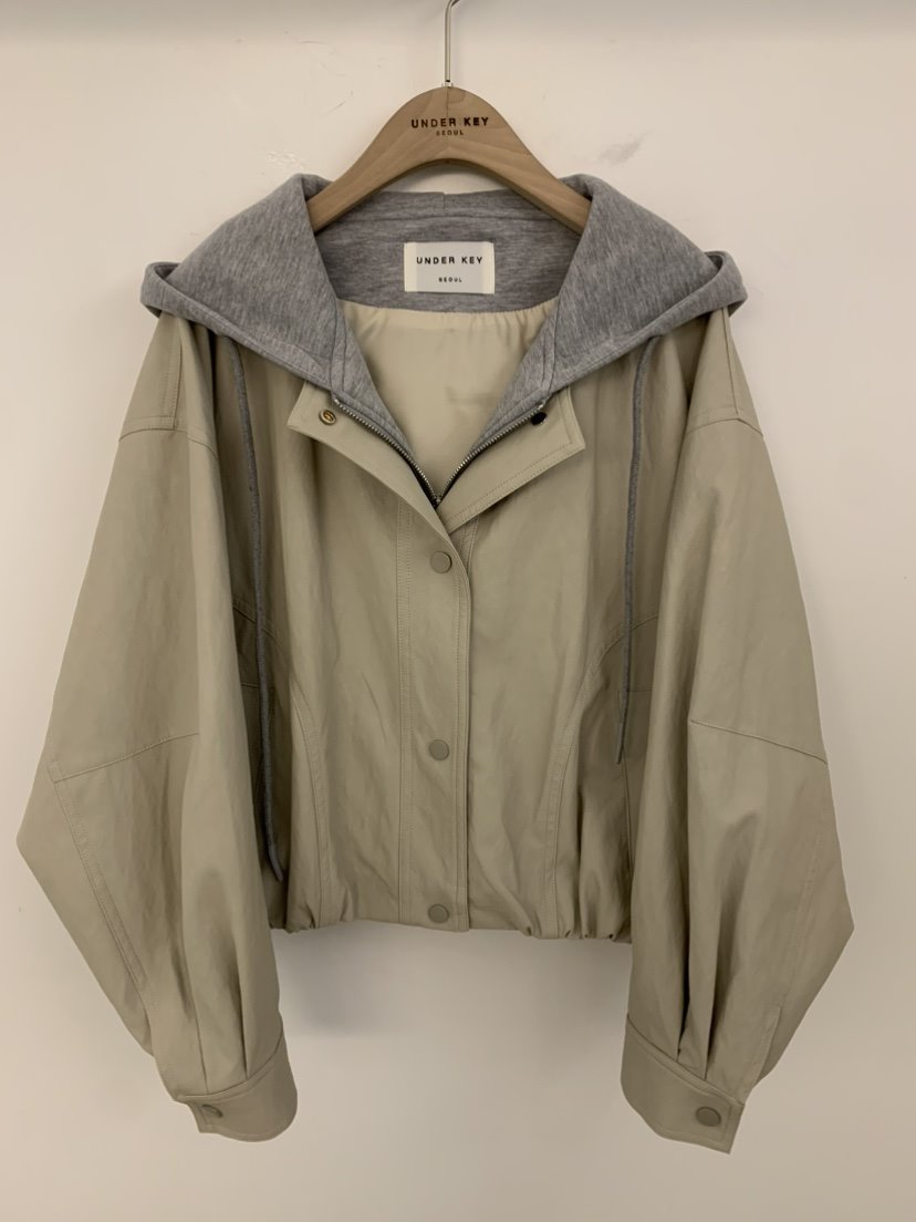 UNDER KEY東大門實拍女裝新品推薦真品休閑夾克連帽衫皮革UNDER KEY夾克