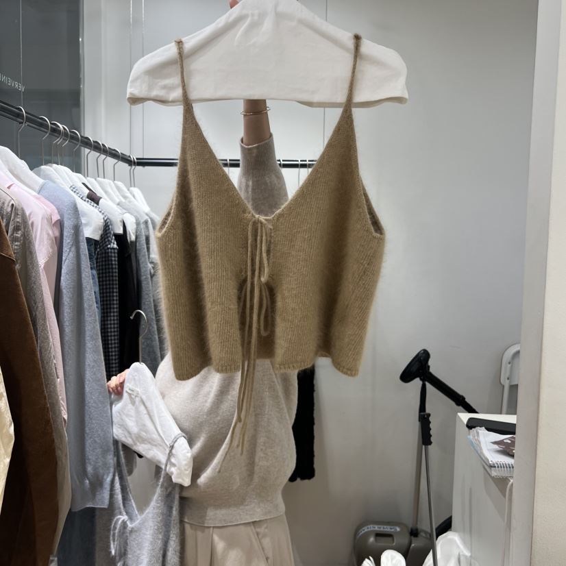 VERVEINE韓國代購女裝新品熱賣26春夏吊帶背心兩面可穿安哥拉VERVEINE吊帶/背心