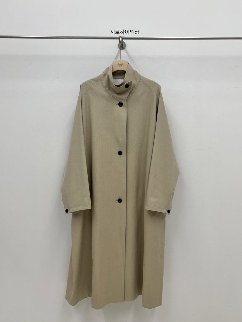 VERGAMOT韓國代購女裝新品人氣職業推薦26春夏長款風衣高領VERGAMOT長款風衣