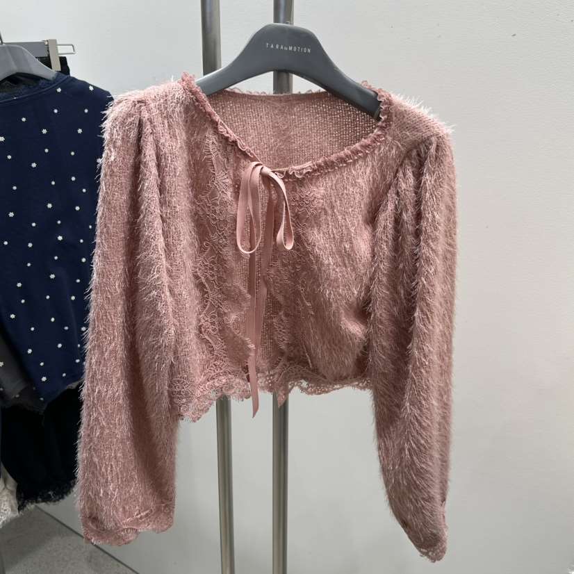 TARABY MOTION韓國代購女裝新款熱賣真品針織衫蕾絲開衫TARABY MOTION針織衫