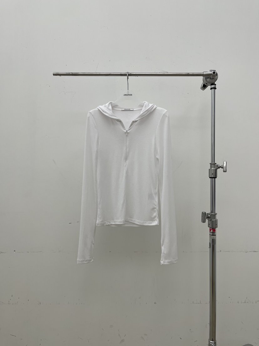 ATMOSPHERE東大門實拍女裝新款休閑26春夏長袖T恤兜帽透明ATMOSPHERE/BLING長袖T恤