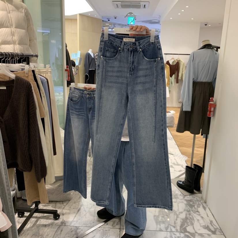 ALMOND東大門實拍女裝新款時尚推薦熱賣職業休閑人氣牛仔褲ALMOND牛仔褲