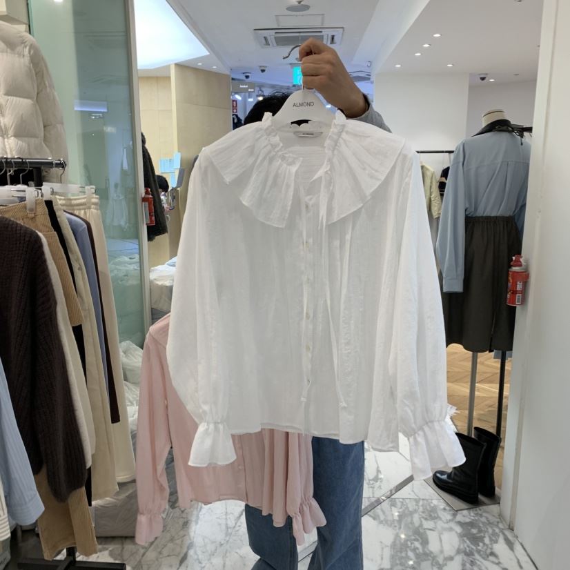 ALMOND東大門直郵女裝新品職業人氣休閑時尚推薦襯衫蕾絲衫ALMOND襯衫/蕾絲衫